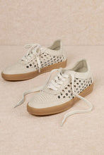 Beige Weaving Detailed Lace Up Low Top Sneaker