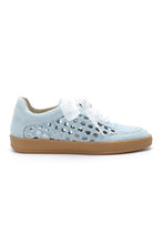 Blue Weaving Detailed Lace Up Low Top Sneaker