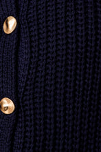 Navy Relaxed Button Down Chunky Sweater Vest