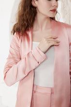 Rose Pink Satin Placket Blazer