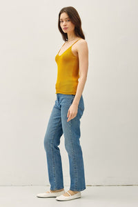 Mustard Knit Sweater Tank