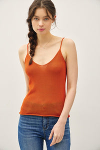 Rust Knit Sweater Tank