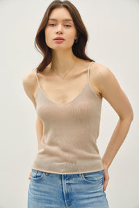 Lt Taupe Knit Sweater Tank