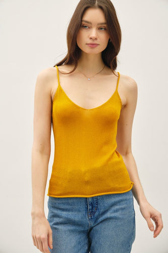 Mustard Knit Sweater Tank