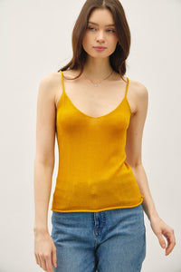 Mustard Knit Sweater Tank