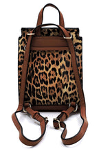 Leo/Brown Leopard Drawstring Convertible Backpack Satchel