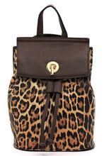 Leo/Coffee Leopard Drawstring Convertible Backpack Satchel