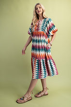 Pink Mix Diamond Print Midi Dress