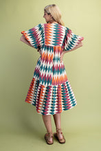 Pink Mix Diamond Print Midi Dress