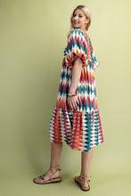 Pink Mix Diamond Print Midi Dress