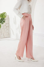 Rose Pink Satin High Waist Trousers