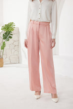 Rose Pink Satin High Waist Trousers