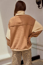 Dusted Cocoa/Butter Fleece Zipper Front Hide Pocket Tee