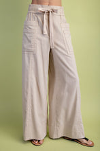 Stone Linen Wide Leg Pants