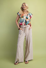 Stone Linen Wide Leg Pants
