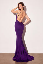 Purple Knot Sorry Backless Maxi Dress