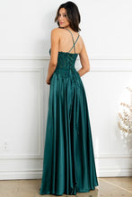 Hunter Green Sleeveless Spaghetti Straps A Line Satin Dress