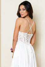 Off White Sleeveless Spaghetti Straps A Line Satin Dress