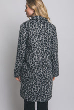Black Single Button Leopard Print Coat