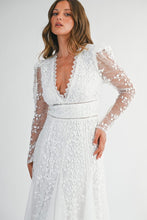 White Floral Embroidered Lace A-line Dress
