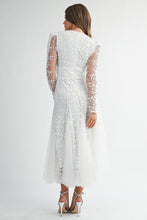 White Floral Embroidered Lace A-line Dress