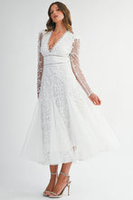 White Floral Embroidered Lace A-line Dress