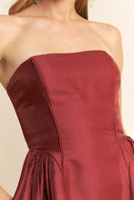 Wine Side Shirring Midi Length Dress