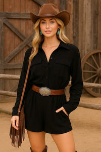 Black Effortless Elegance Airflow Romper
