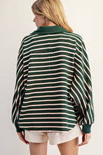 Evergreen Striped Batwing Button Down Knit Shacket