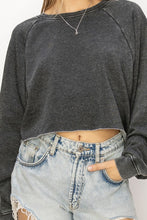 Black Laid Back Crop Sweatshirt