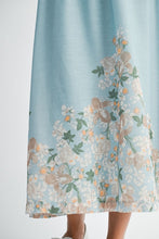 Blue Floral Scallop Halter Neck Crop Top And Skirt Set