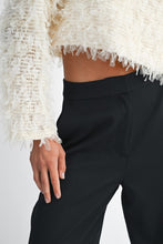 Cream Mesh Feather Textured Long Sleeve Pull Over Top
