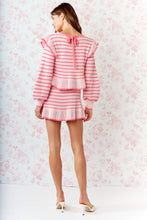 Pink Striped Ruffle Knit Set