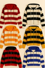 Gold/Black Zip Up Cable Knit Hoodie