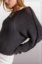 Dolphin Boat Neck Off Shoulder Cozy Dolman Sleeve Sweater