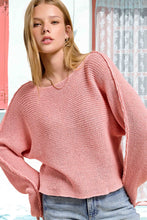 Cotton Candy Boat Neck Off Shoulder Cozy Dolman Sleeve Sweater