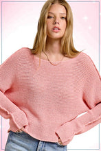 Cotton Candy Boat Neck Off Shoulder Cozy Dolman Sleeve Sweater