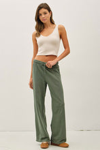 Spruce Acid Wash Wide Leg Cotton Fleece Pants