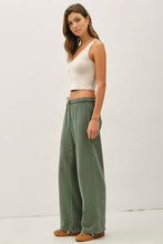 Spruce Acid Wash Wide Leg Cotton Fleece Pants