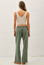 Spruce Acid Wash Wide Leg Cotton Fleece Pants