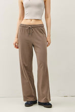 Espresso Acid Wash Wide Leg Cotton Fleece Pants