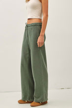 Spruce Acid Wash Wide Leg Cotton Fleece Pants