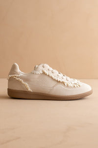 Cream Pearl Charm Sneakers