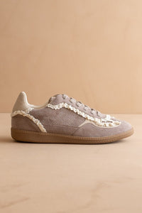 Dark Grey Pearl Charm Sneakers