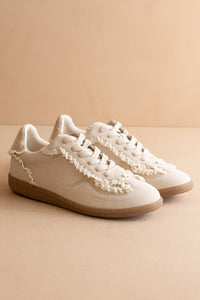 Cream Pearl Charm Sneakers