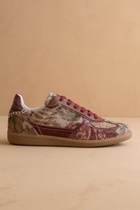 Mauve Tapestry Tapestry Lace Up Sneakers