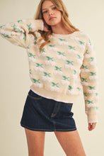 Ivory Pink Multi Fuzzy Cherry Sweater