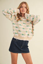 Ivory Pink Multi Fuzzy Cherry Sweater