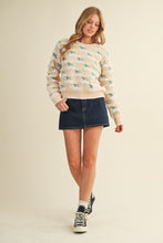Ivory Pink Multi Fuzzy Cherry Sweater