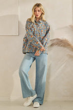 Lt Denim Twill Floral Denim Jacket